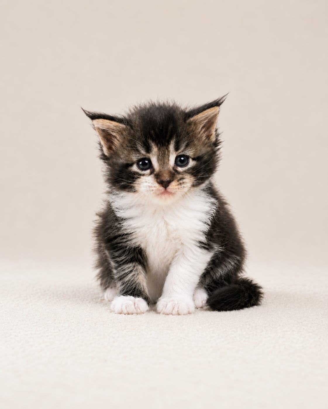 Filhote Maine Coon Piupiu, Blue mackerel tabby com branco